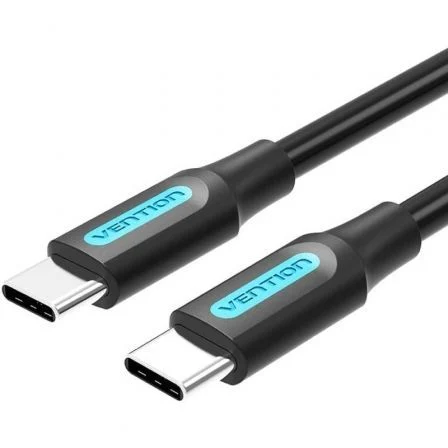 Vention Cable USB 2.0 Tipo-C a Tipo-C, Macho a Macho, 50 cm, Negro, COSBD, Cable de Datos para Carga y Sincronización Vention Cable USB 2.0 Tipo-C a Tipo-C, Macho a Macho, 50 cm, Negro, COSBD, Cable de Datos para Carga y Sincronización